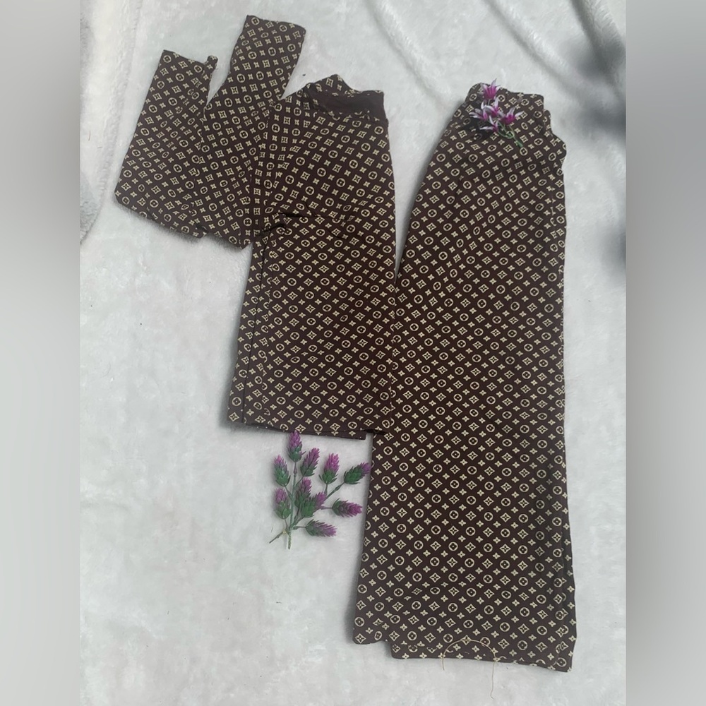 LOGO VL ⭐️ Bronze Brown 🌟 EUC - 2 piece Knit MIDI skirt &  top ⭐️ CLEAN - Picture 10 of 14